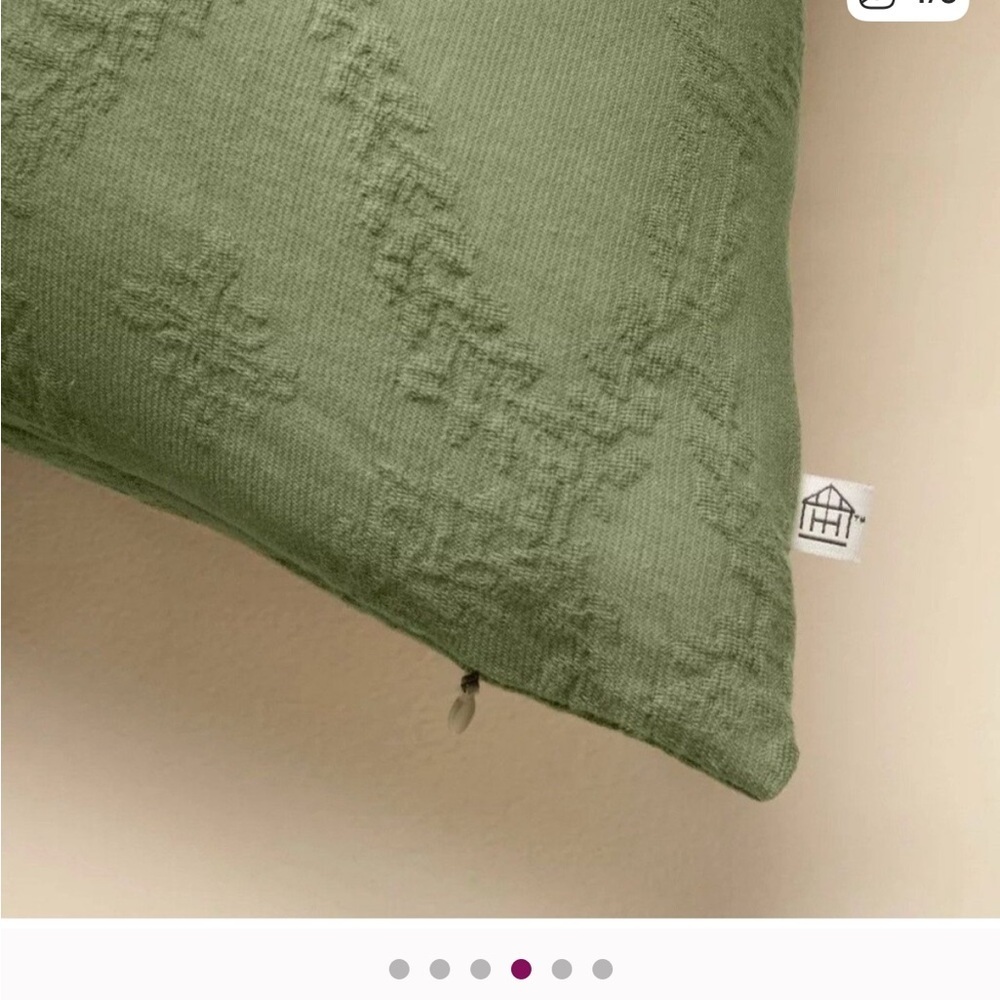 26"x26" Trellis Pattern Euro Bed Pillow Sage Green - Hearth & Hand - Picture 4 of 4